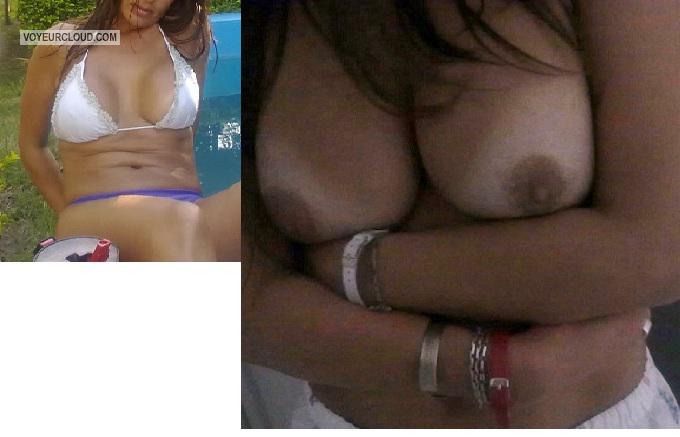 Tit Flash: Girlfriend's Big Tits With Strong Tanlines - Elisa from Argentina